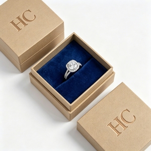 Wholesale Factory Price Ring Lid and Base <b>Box</b> Factory Bulk Supplier Custom Logo Cardboard Jewelry Case for Wedding Gift <b>Pack</b> - Product Image 5