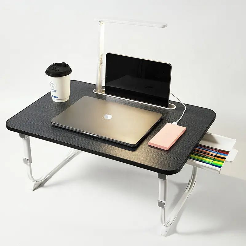 Meja laptop Mini terlaris untuk tempat tidur modis nyaman dapat diatur portabel meja laptop samping tempat tidur