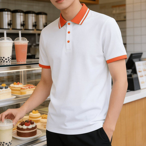 Polo Personalizzata con Logo per Ristoranti, Hotel, Cucine, Chef, Caffè, Bar, Personale - Uniforme da Lavoro con Blocchi di Colore e Ricamo per Uomo - Product Image 4