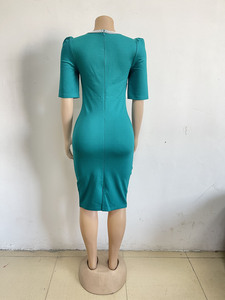 Hochwertige O-Ausschnitt Frauen Dame Elegant Beliebteste Schöne Koreanische Mode Halbarm Kleid - Product Image 6