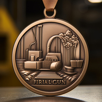 Médaille en métal de trophée de bâtiment d'équipe d'entreprise sans militaire de bronze vintage