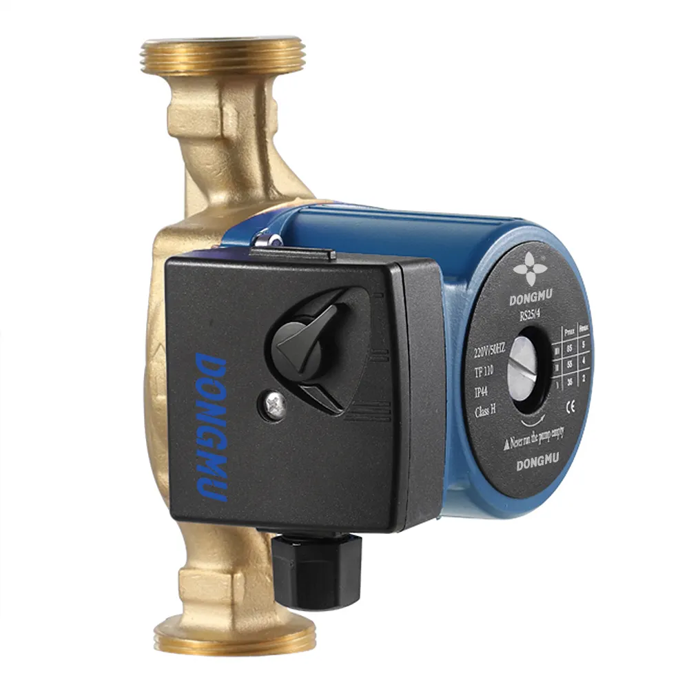 DONGMU RS25-4 저압 홈 욕실 온수 압력 3 단 황동 펌프 헤드 순환 물 펌프 샤워