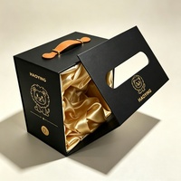 Boîte cadeau rigide magnétique pliable personnalisée en usine avec poignée en soie et doublure en éponge pour cosmétiques, emballage en vrac avec logo personnalisé