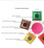 Jouet Fidget Spinner Lumineux à LED, Anti-Stress Rotatif, Clavier Transparent à 3-5 Touches, Clics de Clavier Mécaniques Transparents