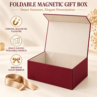 Boîte cadeau magnétique pliable personnalisée avec ruban en satin, emballage rigide en carton à rabat pour mariage, anniversaire, cadeaux de luxe, vente en gros