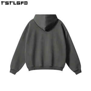 Sudadera con capucha ecológica HeavyWeight 100% Cotton Cropped Hoodie Hombres en blanco Oversized Custom Print Logo Sudaderas con capucha y sudaderas para hombres - Product Image 5