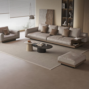 italian genuine leather minimalist straight sofa luxury high end cowhide couch for big and small living rooms - Product Image 3
