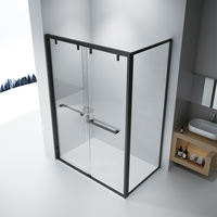 Cabine de douche carrée en verre noir de luxe moderne de haute qualité