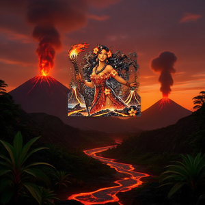 Camiseta con diseño de transformación de Pele, diosa hawaiana de los volcanes y el fuego - Product Image 3