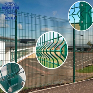 Clôture en treillis soudé 3D courbé, panneau de clôture de sécurité <span class=keywords><strong>rigide</strong></span> à pliage triangulaire pour périmètre industriel, usage commercial - Product Image 3