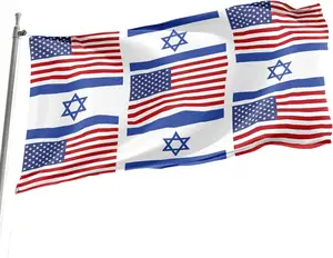 Individuelle US-Israel-Flagge amerikanische Israelische Freundschaftsflagge 3 x 5 Fuß