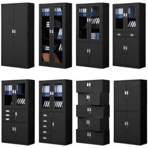 Siêu năng lực hiện đại màu đen Tủ hồ sơ sắt tủ thép vật liệu văn phòng lưu trữ tủ với không gian rộng lớn - Product Image 2