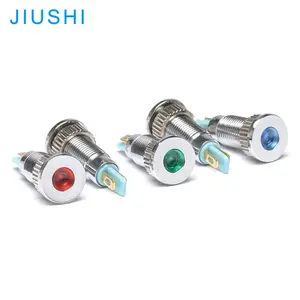 Kelly A8 Metal Pilot Lamp Waterproof Mounting Hole 8mm Signal Light 12V 24V 220V Red Green Yellow Blue White Indicator Lamp CHIN