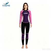 Combinaison de surf pour femme, étanche et respirante, 3 mm, haute élasticité, fermeture éclair dorsale, imprimée, marque privée, vente en gros