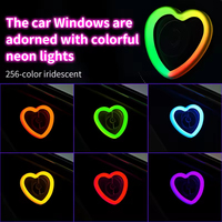 Nouvelle Décoration Lumineuse LED Ambiante en Forme de Cœur pour Vitre de Voiture USB, Adaptée aux Vitres Arrière, Intérieur Universel 12V