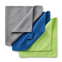 Chiffon de nettoyage en microfibre à tissage diamanté, sans traces, sans peluches, pour vitres, miroirs et polissage automobile