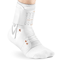 Attelle de cheville, stabilisateur de cheville à lacets rapides avec 2 coussinets profilés, support de cheville sportif en tissu respirant pour hommes et femmes, blanc