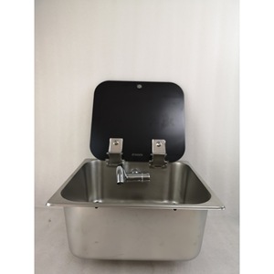 Couverture en verre trempé GR-23150B avec évier en acier inoxydable 350*320*150mm pour camping-cars et yachts - Product Image 2