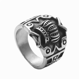 yunnique Crown <b>Ring</b> Men's Retro Silver Stainless Steel Punk Style Gift Jewelry - Product Image 5