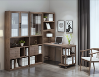 Bureau d'angle télescopique pliable avec bibliothèque intégrée, table de bureau en bois massif, bureau d'ordinateur, bureau d'écriture, bibliothèque de chevet d'angle
