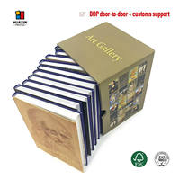 Ensemble d'impression de livres de haute qualité, reliure cousue, style peinture à l'huile, couverture rigide personnalisée, avec estampage à chaud doré, boîte d'emballage