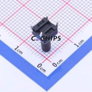 TS6612CJ Tactile Switch Through hole Component (THT)-4P,6x6mm Switch Single Pole Single Throw Round Button 2.5N Through Hole - Product Image 2