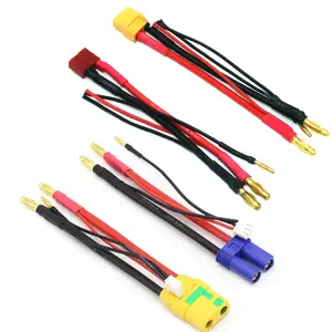 Silicone wire + 2S lithium battery model plug 4MM /2s balance head T/ XT60/EC5/XT90S charging wire connect line For DIY model
