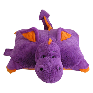 Bantal aman anak-anak, dapat diperluas 2 dalam 1 kenyamanan perjalanan, bantal ungu lembut, mainan transformasi hewan empuk - Product Image 1