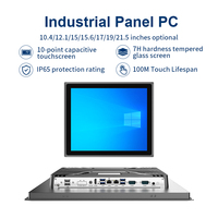 Panel PC Táctil Industrial de 15.6 Pulgadas, PC Todo en Uno Integrado, PC Industrial Resistente al Agua Sin Ventilador, Computadora y Accesorios Todo en Uno