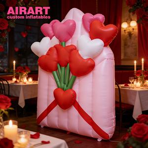 Mur de fleurs en forme de cœur <span class=keywords><strong>gonflable</strong></span> éclairé par des LED pour la décoration d'événements et de fêtes - Product Image 1