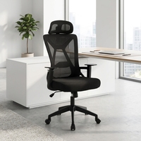 Chaise de bureau de direction personnalisée avec dossier haut et appui-tête réglable 2D, base coulissante, empilable, design moderne, chaise ergonomique en maille
