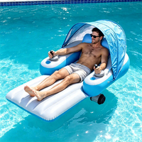 Fauteuil flottant gonflable avec auvent et propulseur électrique pour piscine, idéal pour les loisirs en extérieur – Vente en gros