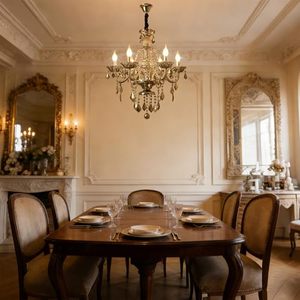 Lustre en cristal LED de haute qualité alimenté par courant alternatif, lumières élégantes pour les mariages, les salles et les décorations de cérémonies - Product Image 5