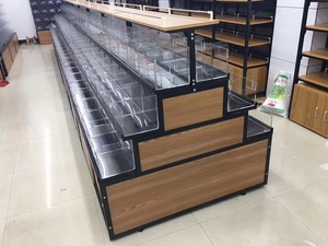 Thang Hình Bán Lẻ Cửa Hàng Kẹo Và Hạt Hiển Thị Giá Gỗ Và Kim Loại Hiển Thị Kệ Siêu Thị Thiết Bị Cho Lưu Trữ Đồ Ăn Nhẹ - Product Image 3
