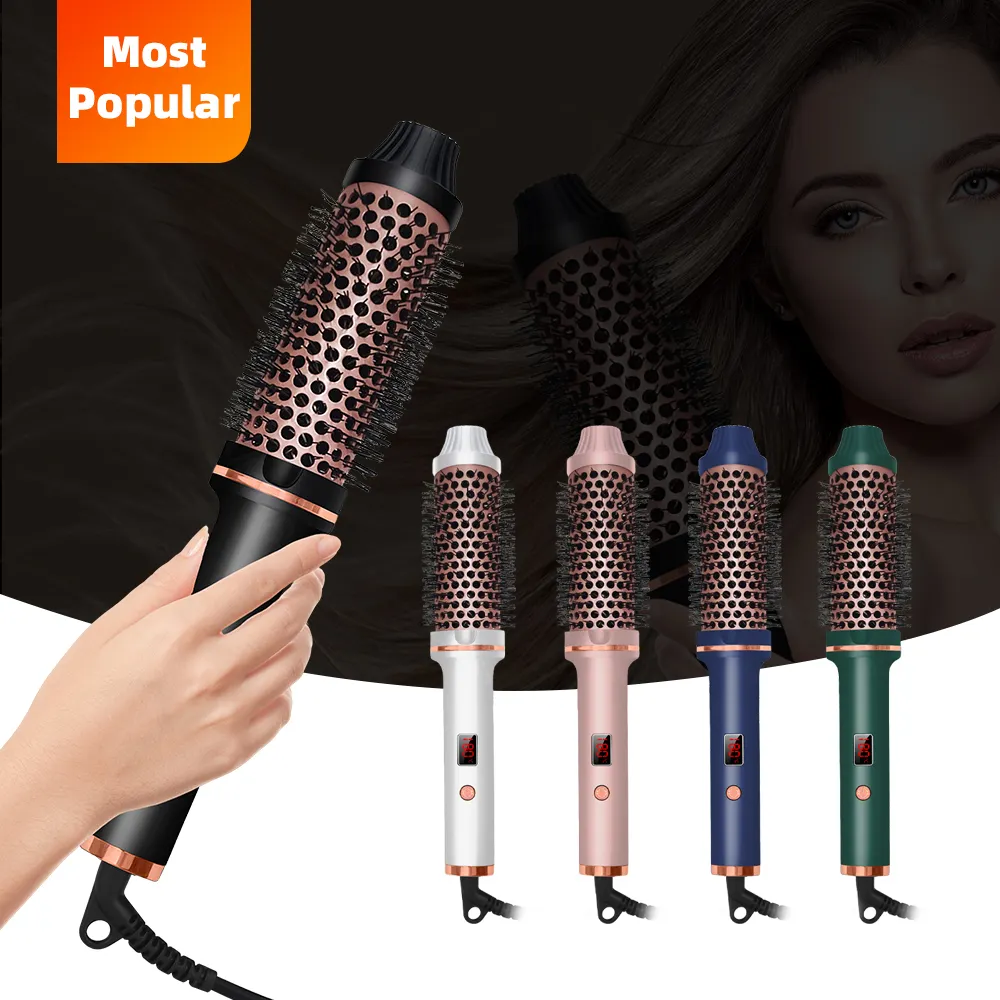 JAYSUNNY One Step Hair Straightener Ceramic Hot Air Comb Curler Brush Electric Heated Hair Blow Dryer Brush