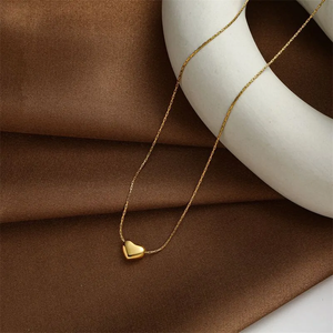 Trendy Heart Moon Shape 18K <b>Gold</b> Plated 304 Stainless Steel Vacuum Electroplated Glass <b>Necklace</b> For Women Fashion Jewelry - Product Image 5
