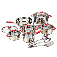 Ensemble de casseroles Sufuria robustes FLEY 15 pièces, ensemble de batterie de cuisine durable pour la cuisson, produits de cuisine haut de gamme pour la maison et la restauration, usage quotidien
