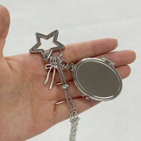 NABA Pendentif portable en acier inoxydable en forme de cœur or et argent, petit format, pour rangement de rouge à lèvres et échantillon de fond de teint liquide
