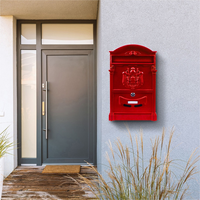 Boîte aux lettres murale vintage européenne en métal gaufré verrouillable, vente en gros OEM ODM