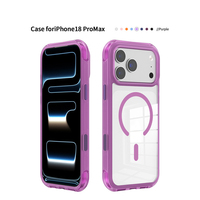 Coque de téléphone bicolore douce au toucher avec anneau magnétique intégré, prise en main confortable, anti-collision, pour iPhone 18 17 16 Pro Max
