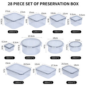 16 Piece Set BPA-Free High Quality Clear Plastic Sealed Food Storage Box Kitchen Organizer Meal Prep Container With <b>Lid</b> - Product Image 3