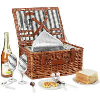 Panier de pique-nique rectangulaire en osier YRhome pour 2 personnes, ensemble de luxe pour le vin, écologique, personnalisable, multifonctionnel, vente en gros
