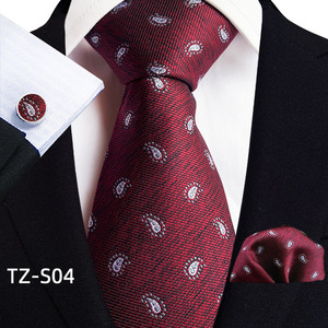Conjunto de Corbata de Diseño para Hombre, Lujoso, Negro, Plateado, Azul, Paisley, para Negocios, Bodas, con Pañuelo de Bolsillo y Gemelos, Set de Regalo - Product Image 6
