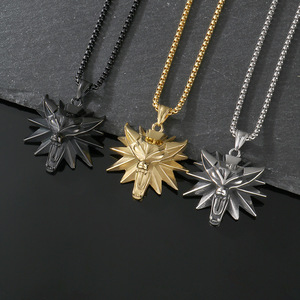 Collar con Colgante de Cabeza de Lobo de The Witcher 3, Estilo Punk de Acero de Titanio con Forma de Animal, para Hombre, Comercio Exterior, AliExpress - Product Image 6