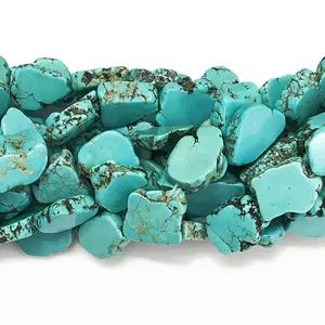 Batu Perhiasan Manik-manik Batu Permata Longgar Lembaran Turquoise Stabil