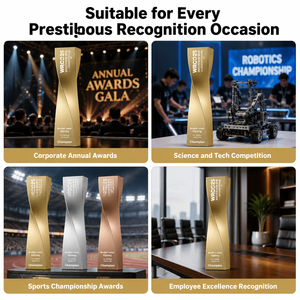 Trofeo Personalizzato in Metallo a Pilastro Intrecciato <span class=keywords><strong>Oro</strong></span> <span class=keywords><strong>Argento</strong></span> <span class=keywords><strong>Rame</strong></span>, Forma a Spirale a 180 Gradi, Premio Aziendale per Dipendenti, Vendita all'Ingrosso - Product Image 3