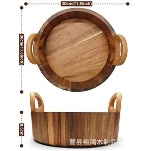 จานไม้ทรงกลมสำหรับเก็บถั่วและผลไม้ ใช้ในครัวเรือน - Product Image 4