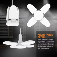 Ampoule LED pliable en forme d'éventail E27 28W AC165-265V, déformable pour éclairage de plafond domestique, entrepôt et garage, lumière blanche 6500K