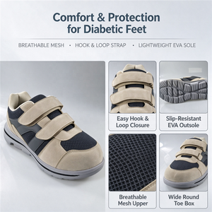 OEM ODM FZ925 Medische Diabetische Wandelschoenen met Platte Hak en Ronde Teen voor Diabetische Voetverzorging en Revalidatie van <span class=keywords><strong>Gezwollen</strong></span> Voeten - Product Image 3
