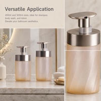 Flacon pompe PET de luxe 400ml 500ml, flacon cosmétique en métal électroplaqué pour shampoing, gel douche, lotion corporelle, logo personnalisé